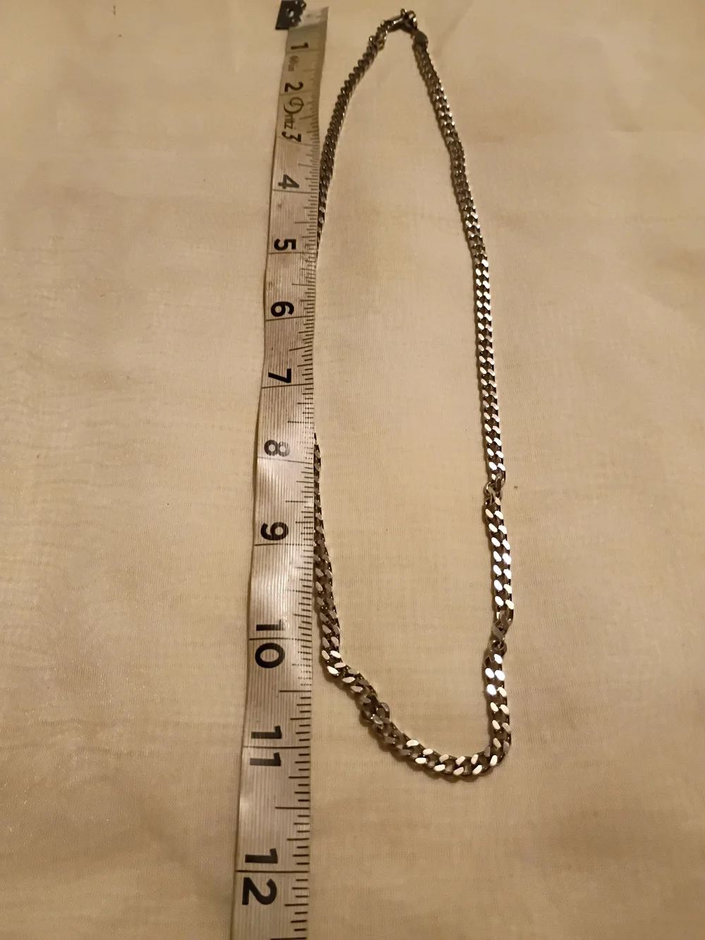 Men's Polished Silver Curb Chain Necklace